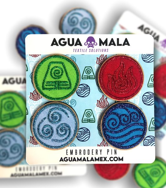 Set De Pines Bordados 4 Elementos Avatar